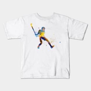 watercolor field hockey Kids T-Shirt